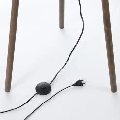 Stoffen vloerlamp Majken - donkergrijs/zwart