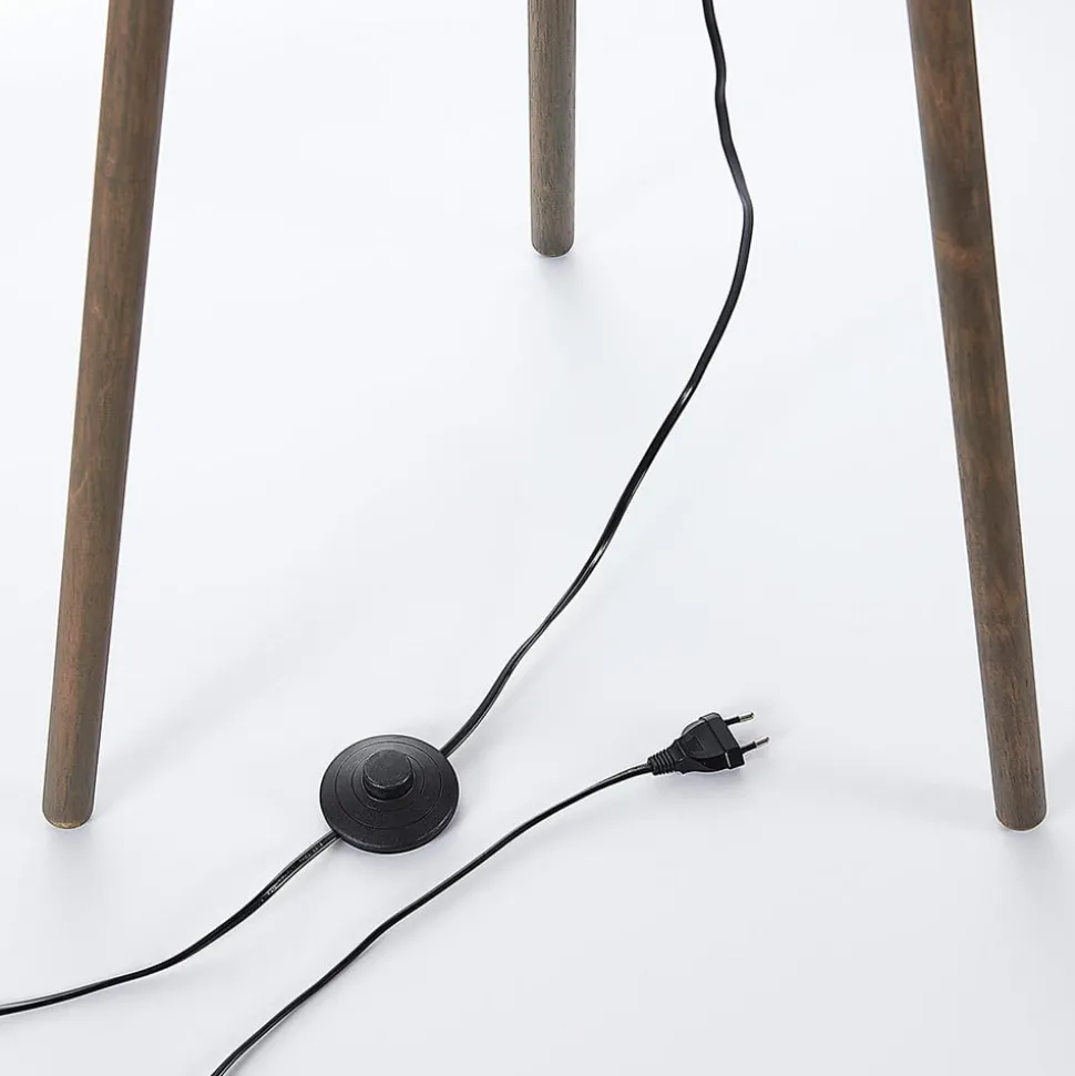 Stoffen vloerlamp Majken - donkergrijs/zwart