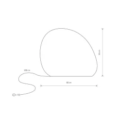 Stone L buitenlamp, 80 x 65 cm, wit, kunststof, IP44