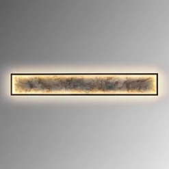 Stone LED wandlamp, 100 x 15 cm, CCT, zwart, metaal
