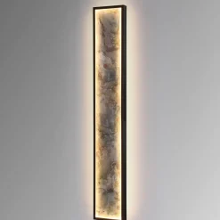 Stone LED wandlamp, 100 x 15 cm, CCT, zwart, metaal