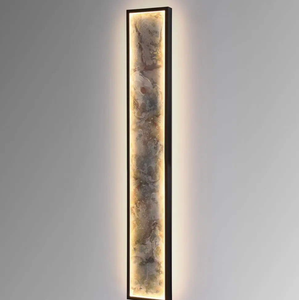 Stone LED wandlamp, 100 x 15 cm, CCT, zwart, metaal