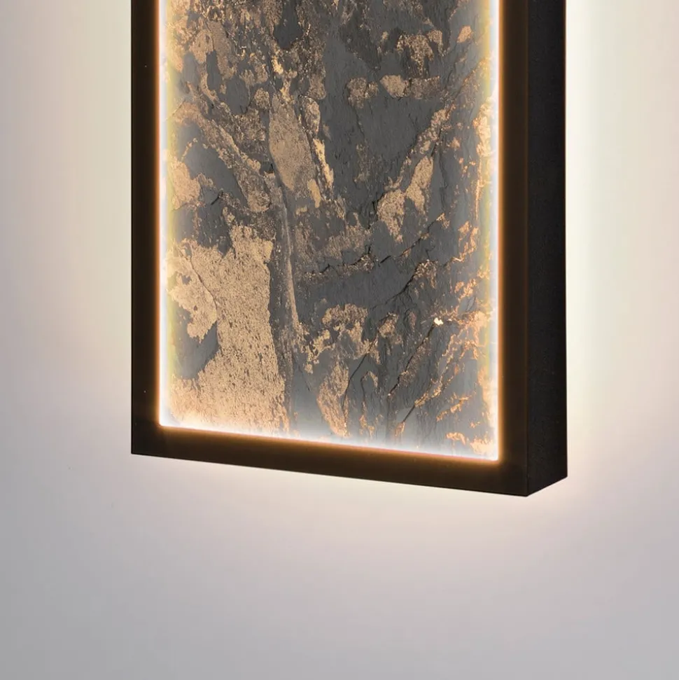 Stone LED wandlamp, 100 x 15 cm, CCT, zwart, metaal