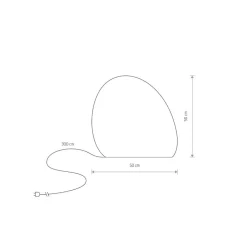 Stone M buitenlamp, 50 x 50 cm, wit, kunststof, IP44