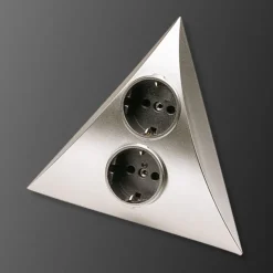 Stopcontacten-combinatie Luxor RVS 2 stopcontacten