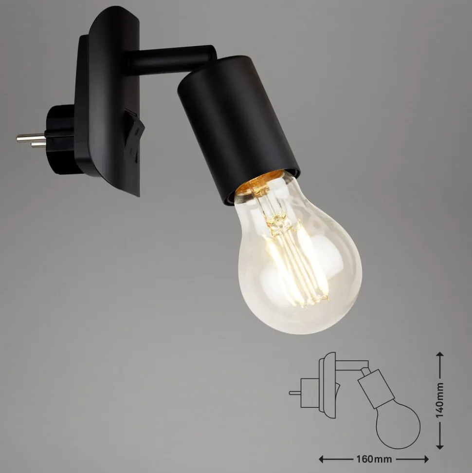 Stopcontactlamp Batita Retro, IP20, zwart