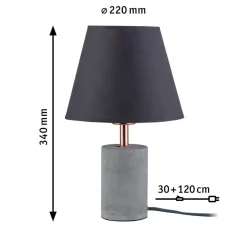 Strakke textiele tafellamp Tem