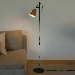 Studio vloerlamp, roze/zwart, staal, hoogte 132,5 cm