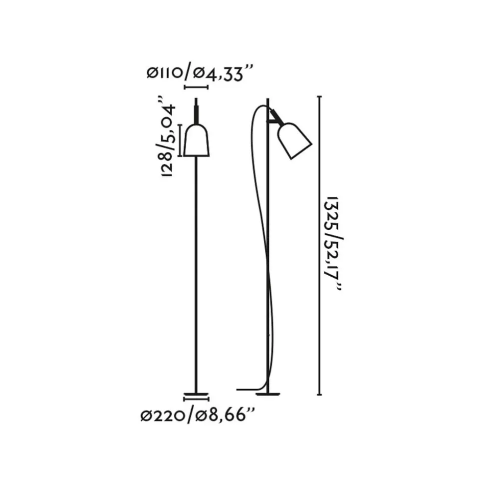 Studio vloerlamp, roze/zwart, staal, hoogte 132,5 cm