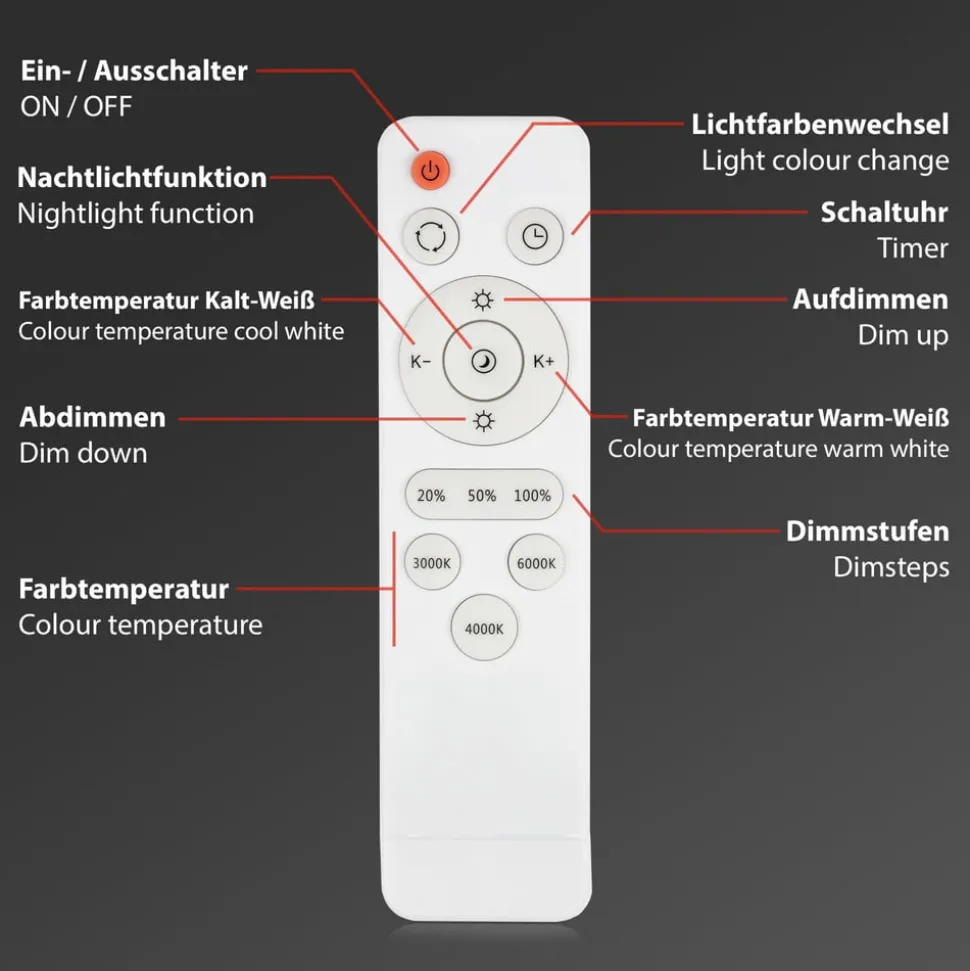 STYLE LED plafondlamp, afstandsbediening