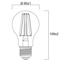 Sylvania E27 filament LED lamp 4W 2.700K 840 lm