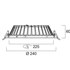 Sylvania LED downlight Insaver Slim, Ø 22,5 cm, 840, DALI