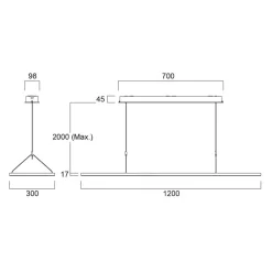 Sylvania LED hanglamp Areum, 120 x 30 cm, 840, DALI