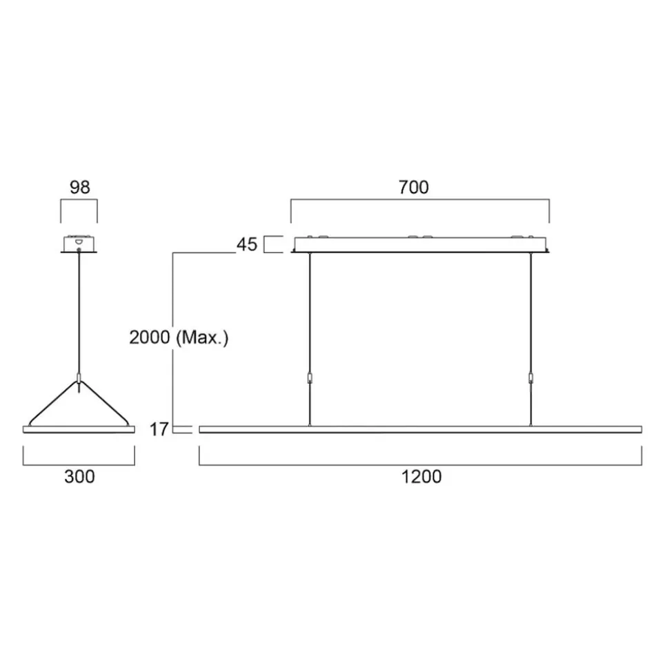 Sylvania LED hanglamp Areum, 120 x 30 cm, 840, DALI