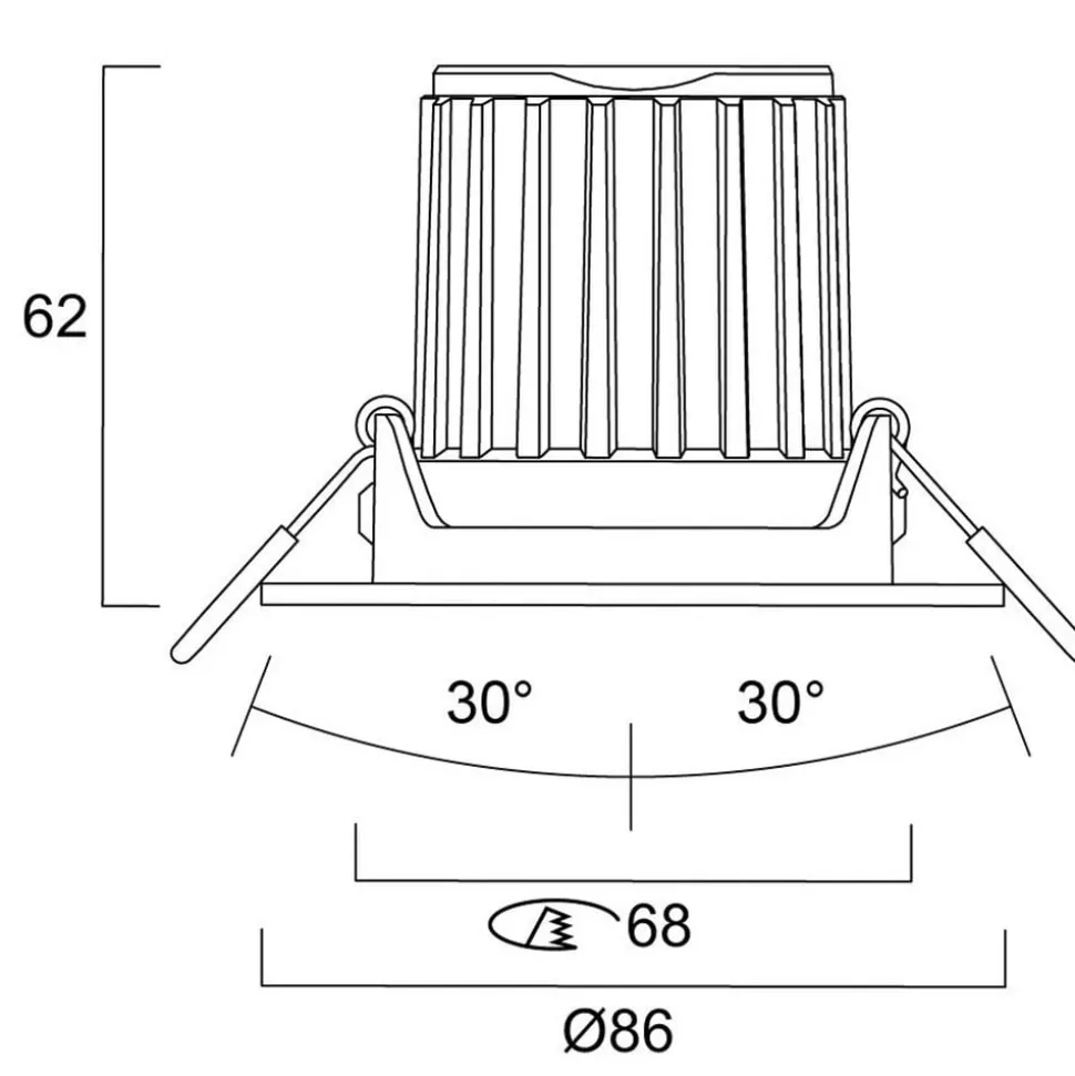 Sylvania LED inbouwlamp Start, zwart, IP44, CCT dimbaar
