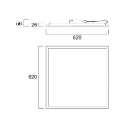 Sylvania LED paneel Start, 62,5 x 62,5 cm, 840, DALI, 30 W