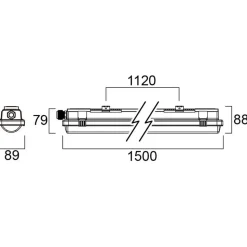 Sylvania Resisto 1500 vochtbestendige lamp, 55W, 840, HF-sensor