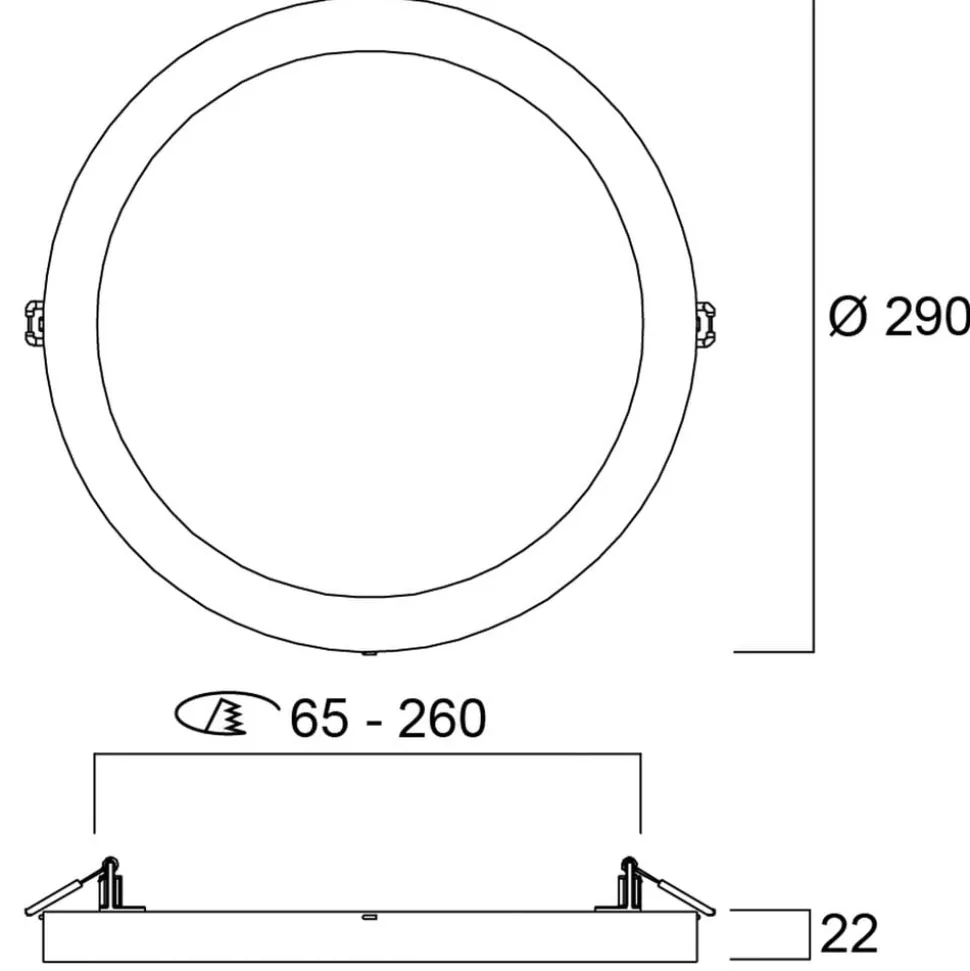 Sylvania Start 5in1 LED downlight Ø 29cm 23W