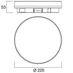 Sylvania Start Surface Slim plafondlamp, Ø 22 cm, IP54, dimbaar.