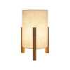 Tafellamp 3193, hout, linnen textiel, hoogte 32cm