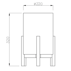 Tafellamp 3193, hout, linnen textiel, hoogte 32cm