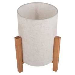 Tafellamp 3193, hout, linnen textiel, hoogte 32cm