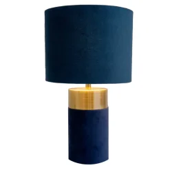 Tafellamp 3189512, kap van textiel, blauw