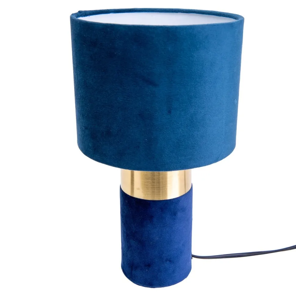 Tafellamp 3189512, kap van textiel, blauw