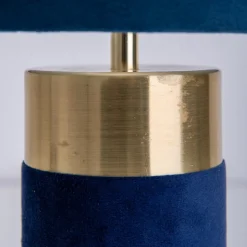 Tafellamp 3189512, kap van textiel, blauw