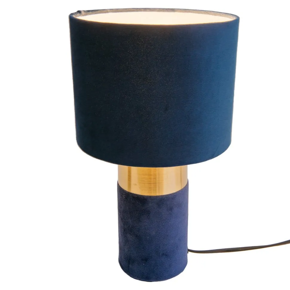 Tafellamp 3189512, kap van textiel, blauw