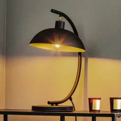 Tafellamp 1036, 1-lamp, zwart-goud
