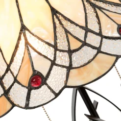 Tafellamp 5186 met amberkleurige glazen kap