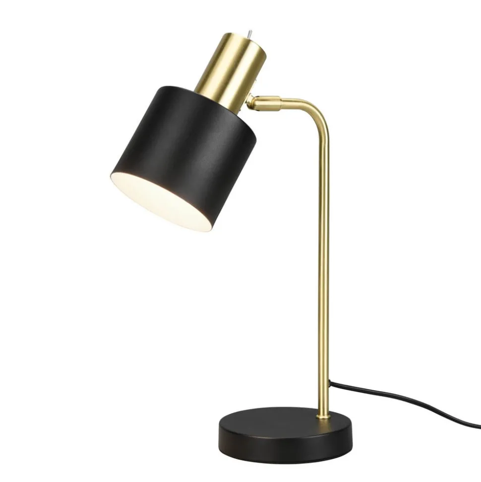 Tafellamp Adam, 1-lamp, zwart/goud