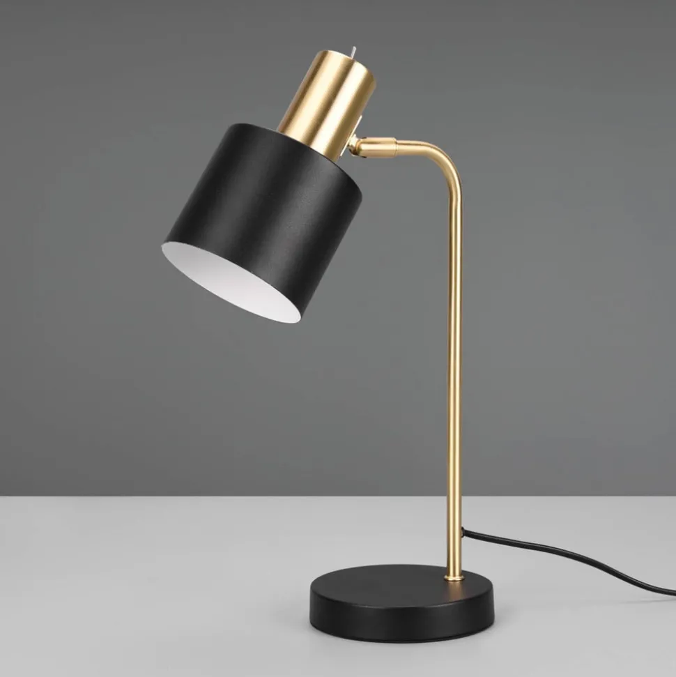Tafellamp Adam, 1-lamp, zwart/goud