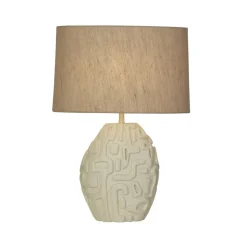 Tafellamp Adelaide, crème, hoogte 59,5 cm, textiel/hars