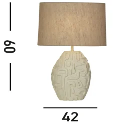 Tafellamp Adelaide, crème, hoogte 59,5 cm, textiel/hars