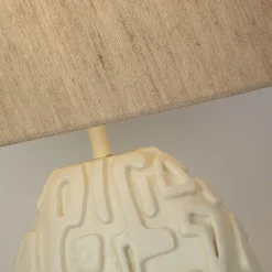 Tafellamp Adelaide, crème, hoogte 59,5 cm, textiel/hars