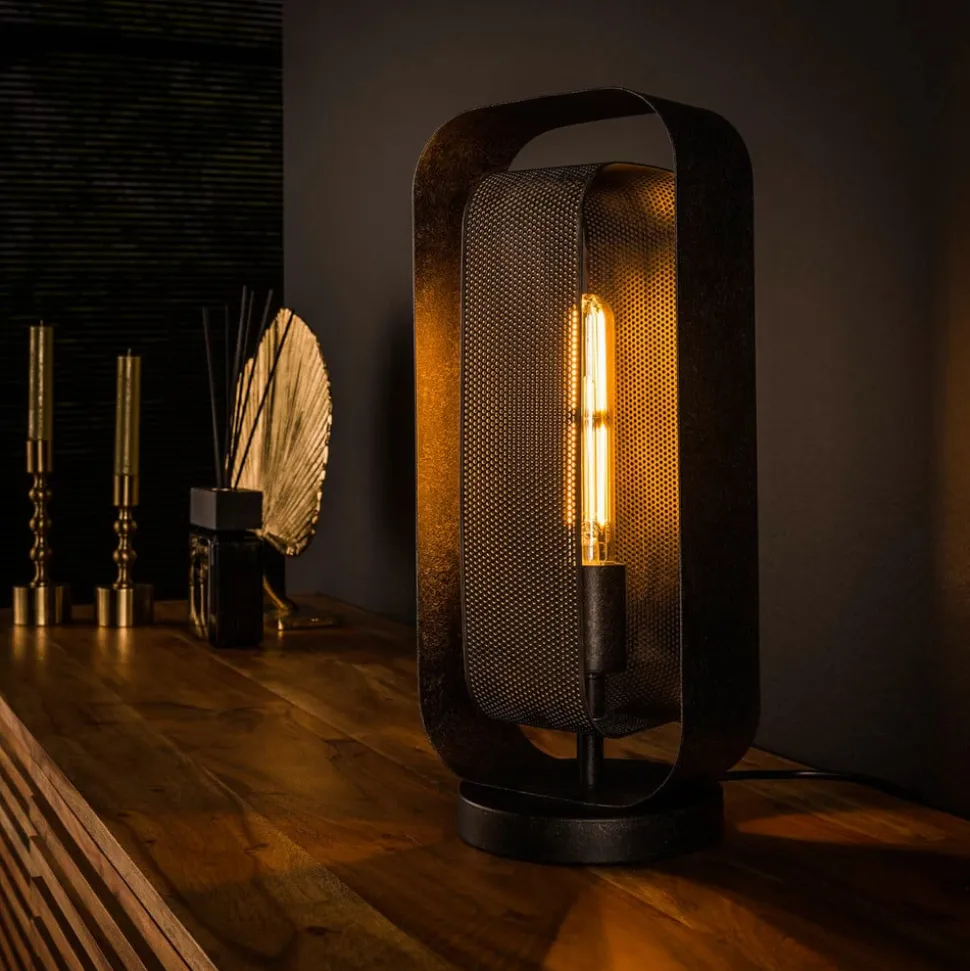 Tafellamp Alma met Mesh-element, zwart