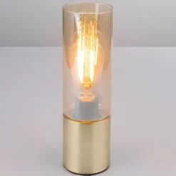 Tafellamp Annika, messing-amber