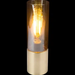 Tafellamp Annika, messing-amber