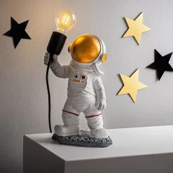 Tafellamp Astronaut-1, wit, polyester, hoogte 32 cm