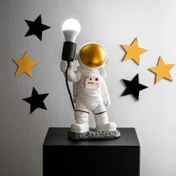 Tafellamp Astronaut-1, wit, polyester, hoogte 32 cm