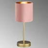 Tafellamp Aura, voet goud, kap rose/goud
