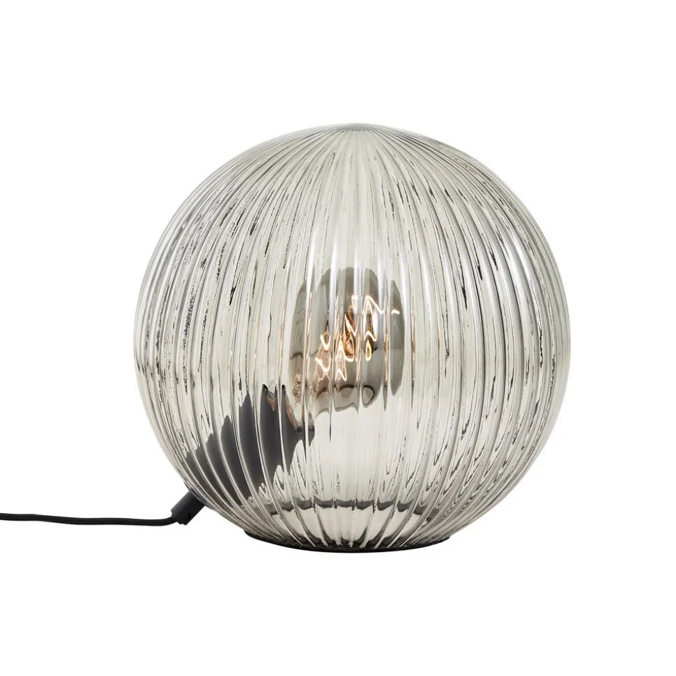 Tafellamp Belado zwart/rookgrijs geribbeld