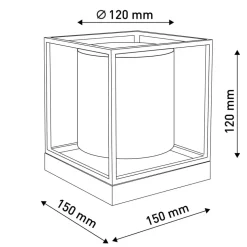 Tafellamp Beta van metaal met stoffen kap wit