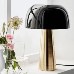 Tafellamp Blanca, brons/zwart