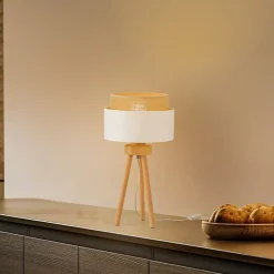 Tafellamp Boho, ecru/jute, hoogte 45 cm