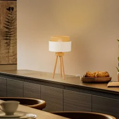 Tafellamp Boho, ecru/jute, hoogte 45 cm