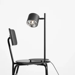 Tafellamp Bot, zwart beweegbare lampenkop