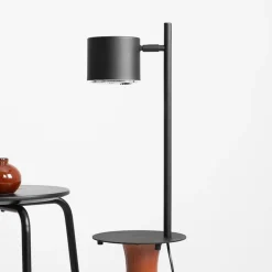 Tafellamp Bot, zwart beweegbare lampenkop